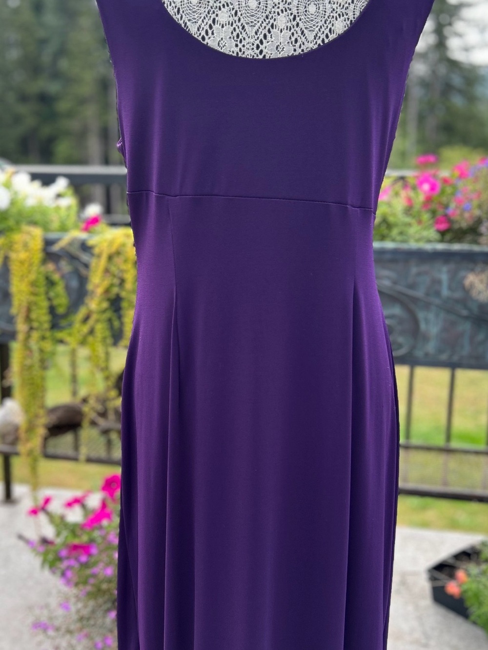 Purple Sleeveless Ruched Maxi Dress - Picture 5 of 8